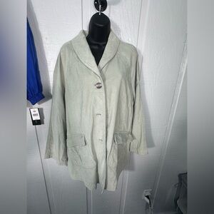 J Jill Green Women’s Big Button Coat Size Large NWT
